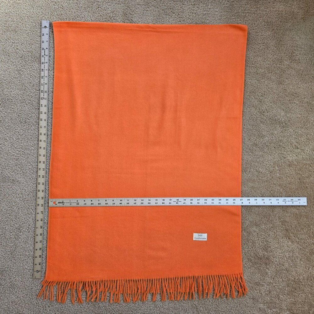 NWOT Sky Cashmere Scarf Orange - Picture 7 of 7